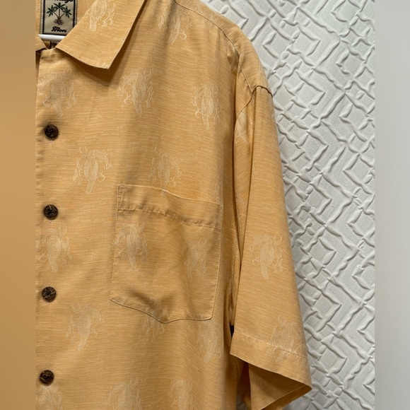 Montego Mon 100% silk Hawaiian shirt with a Parrot weave. Tangerine size Large - Picture 11 of 16